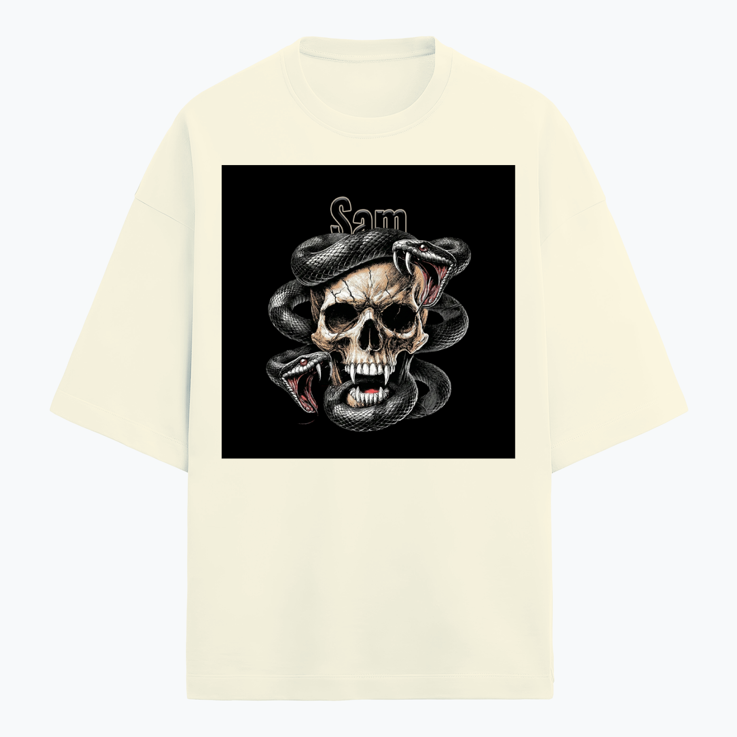 Personalized Edgy T-Shirt with Custom Name - Terry Oversized Tee Embroidery T-Shirt