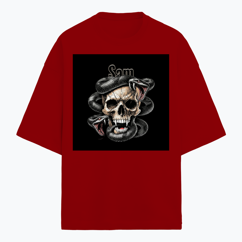 Personalized Edgy T-Shirt with Custom Name - Terry Oversized Tee Embroidery T-Shirt