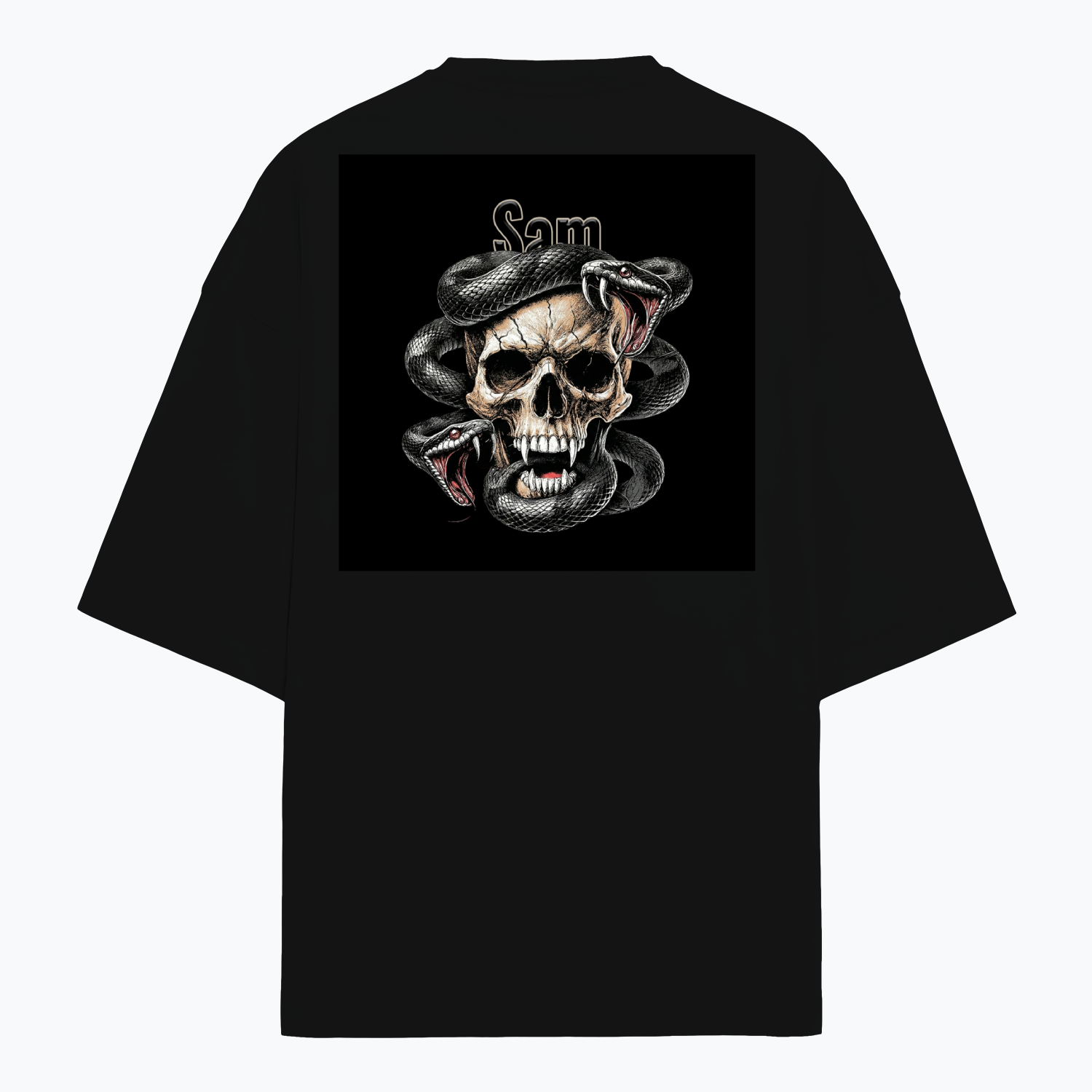 Personalized Edgy T-Shirt with Custom Name - Terry Oversized Tee Embroidery T-Shirt