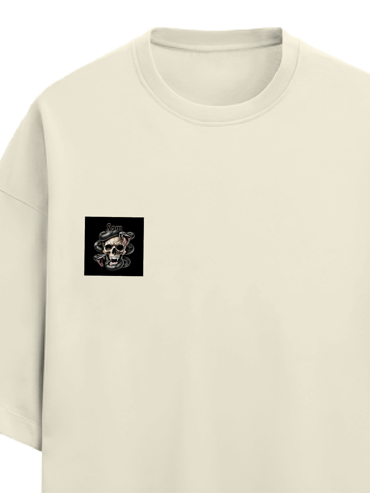 Personalized Edgy T-Shirt with Custom Name - Terry Oversized Tee Embroidery T-Shirt