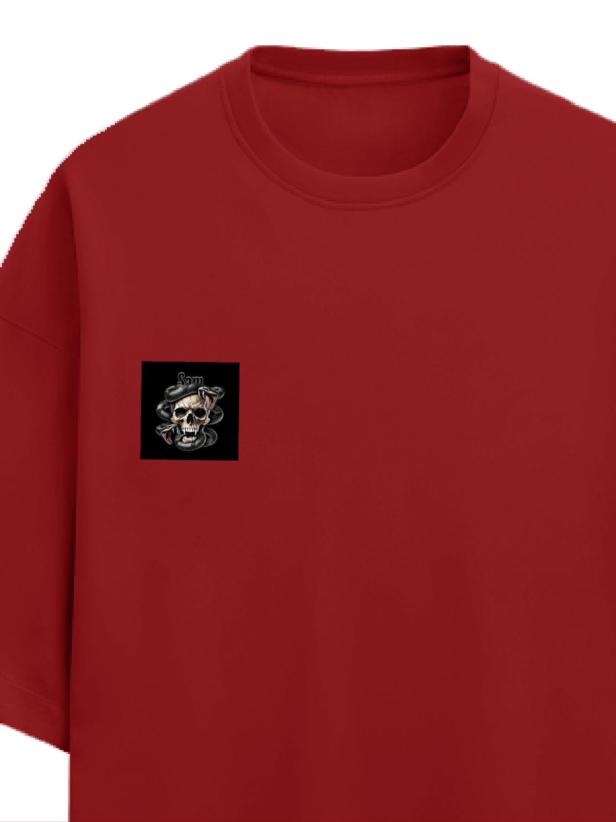 Personalized Edgy T-Shirt with Custom Name - Terry Oversized Tee Embroidery T-Shirt