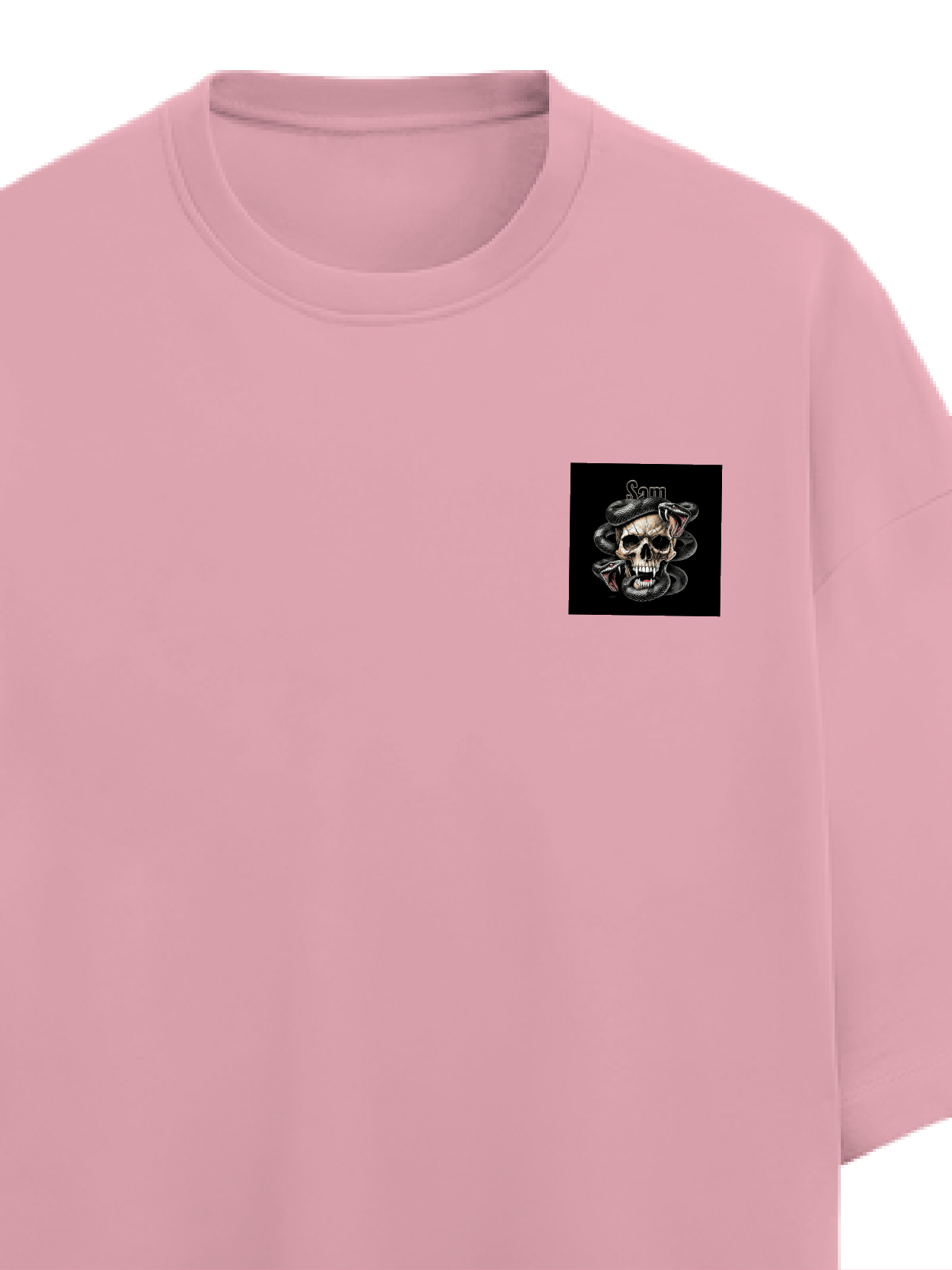 Personalized Edgy T-Shirt with Custom Name - Terry Oversized Tee Embroidery T-Shirt