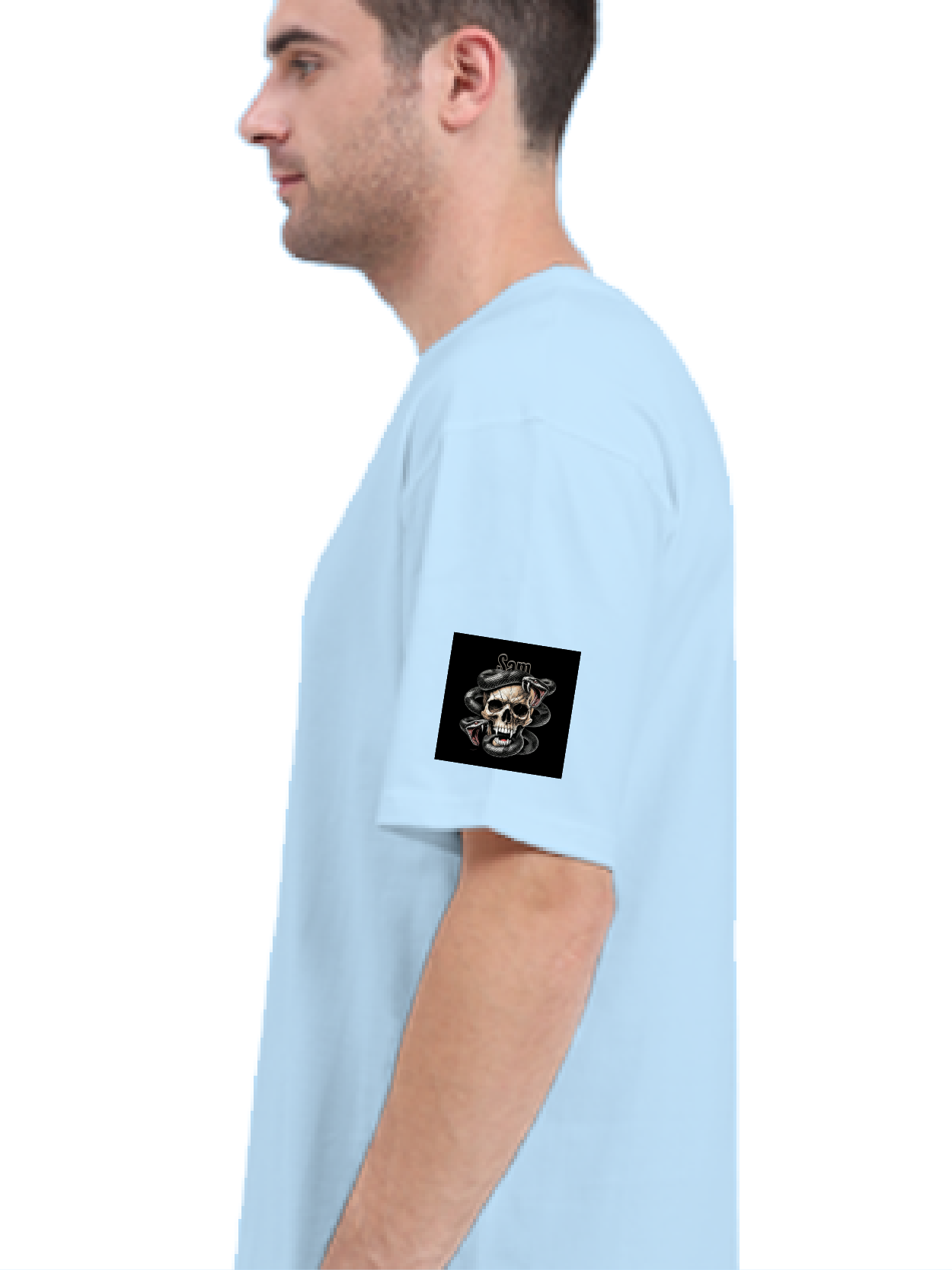 Personalized Edgy T-Shirt with Custom Name - Terry Oversized Tee Embroidery T-Shirt
