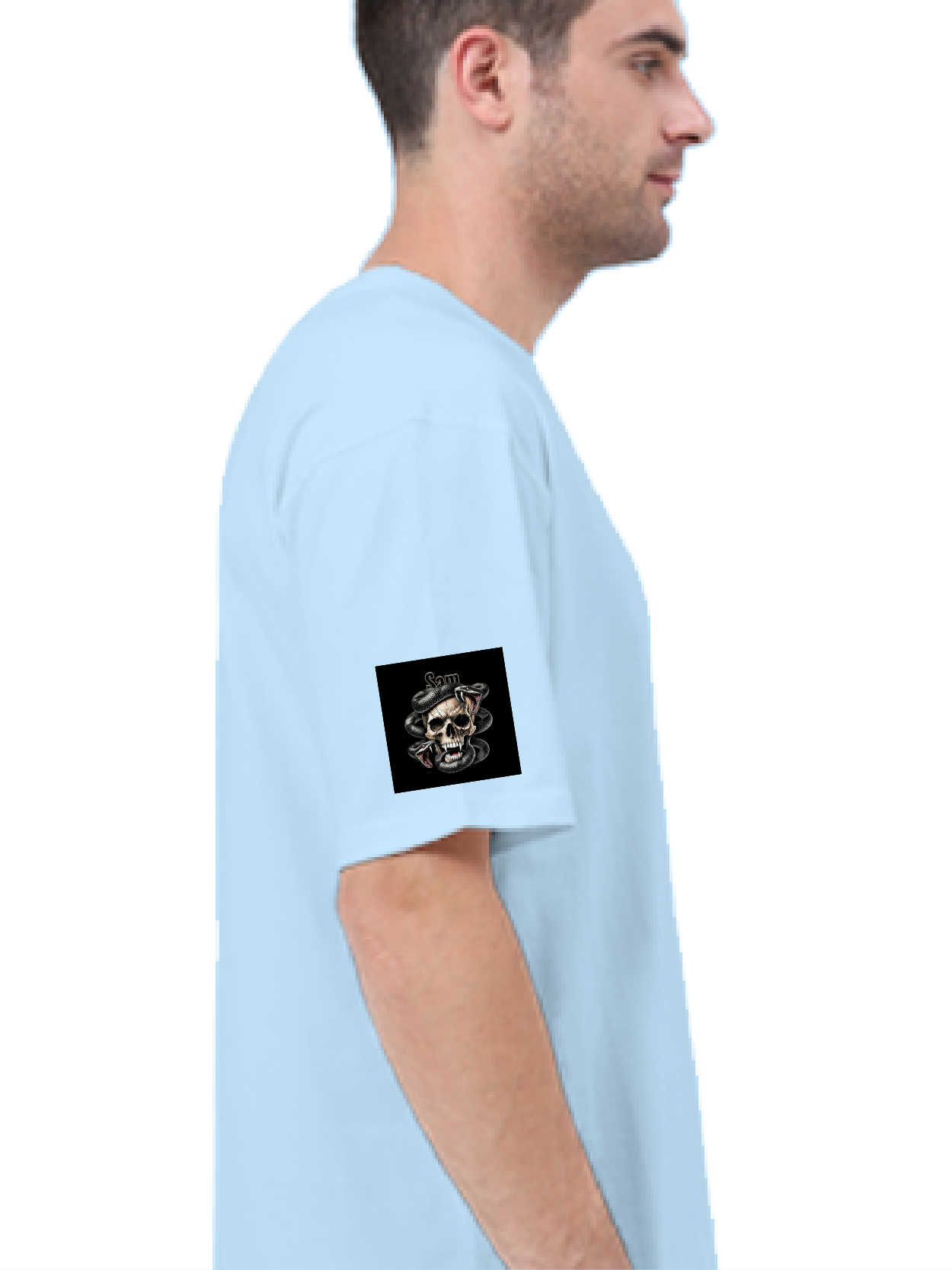 Personalized Edgy T-Shirt with Custom Name - Terry Oversized Tee Embroidery T-Shirt
