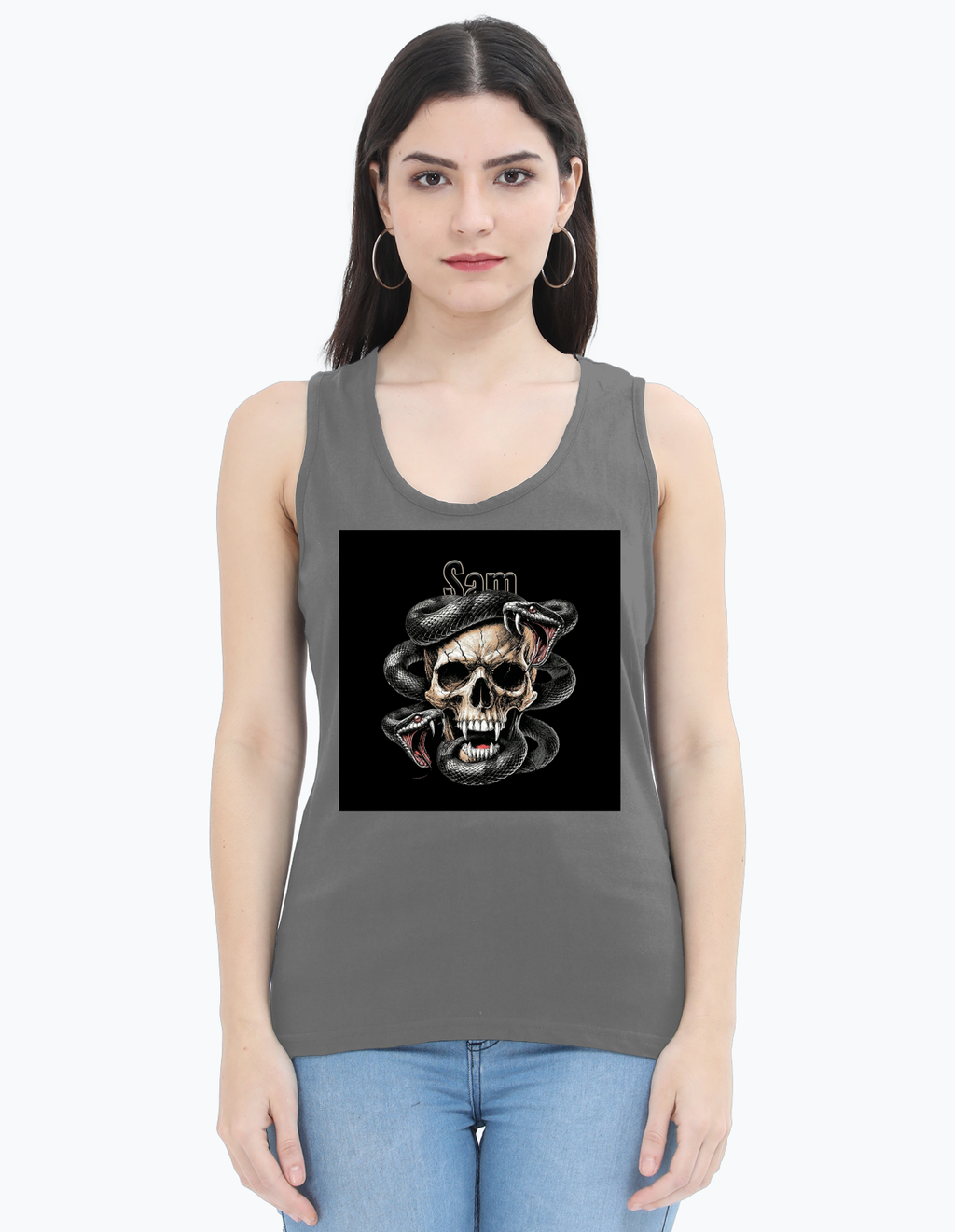 Personalized Edgy Female Womens Tank Top Dtg with Custom Name
