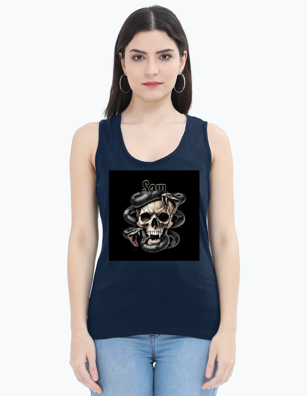 Personalized Edgy Female Womens Tank Top Dtg with Custom Name