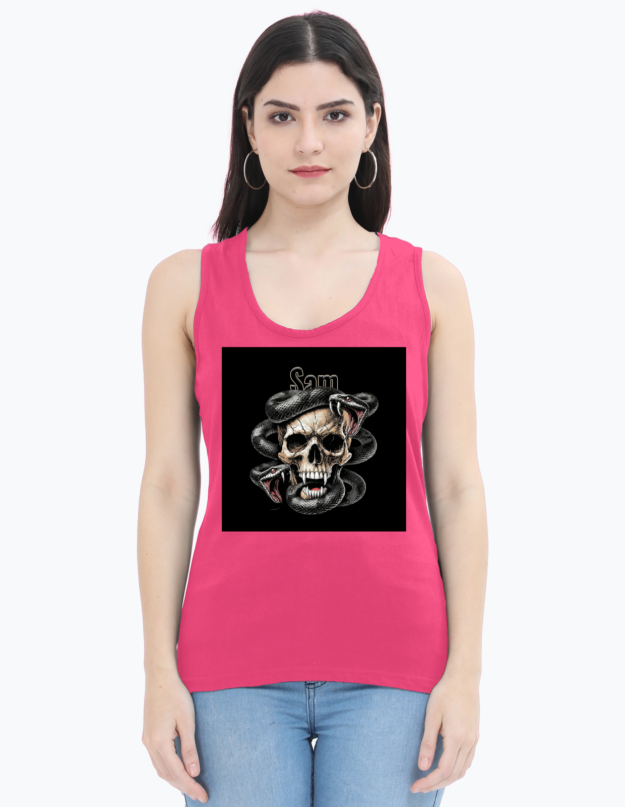 Personalized Edgy Female Womens Tank Top Dtg with Custom Name