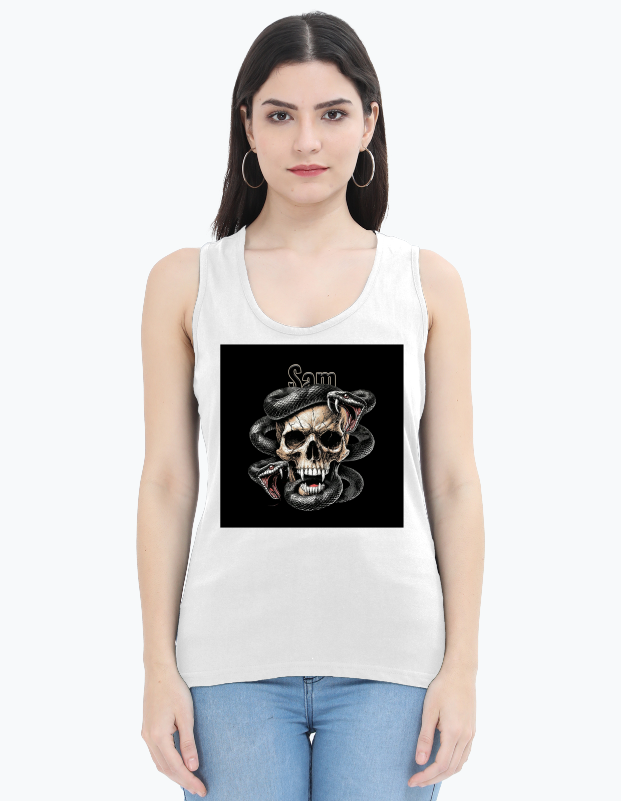 Personalized Edgy Female Womens Tank Top Dtg with Custom Name