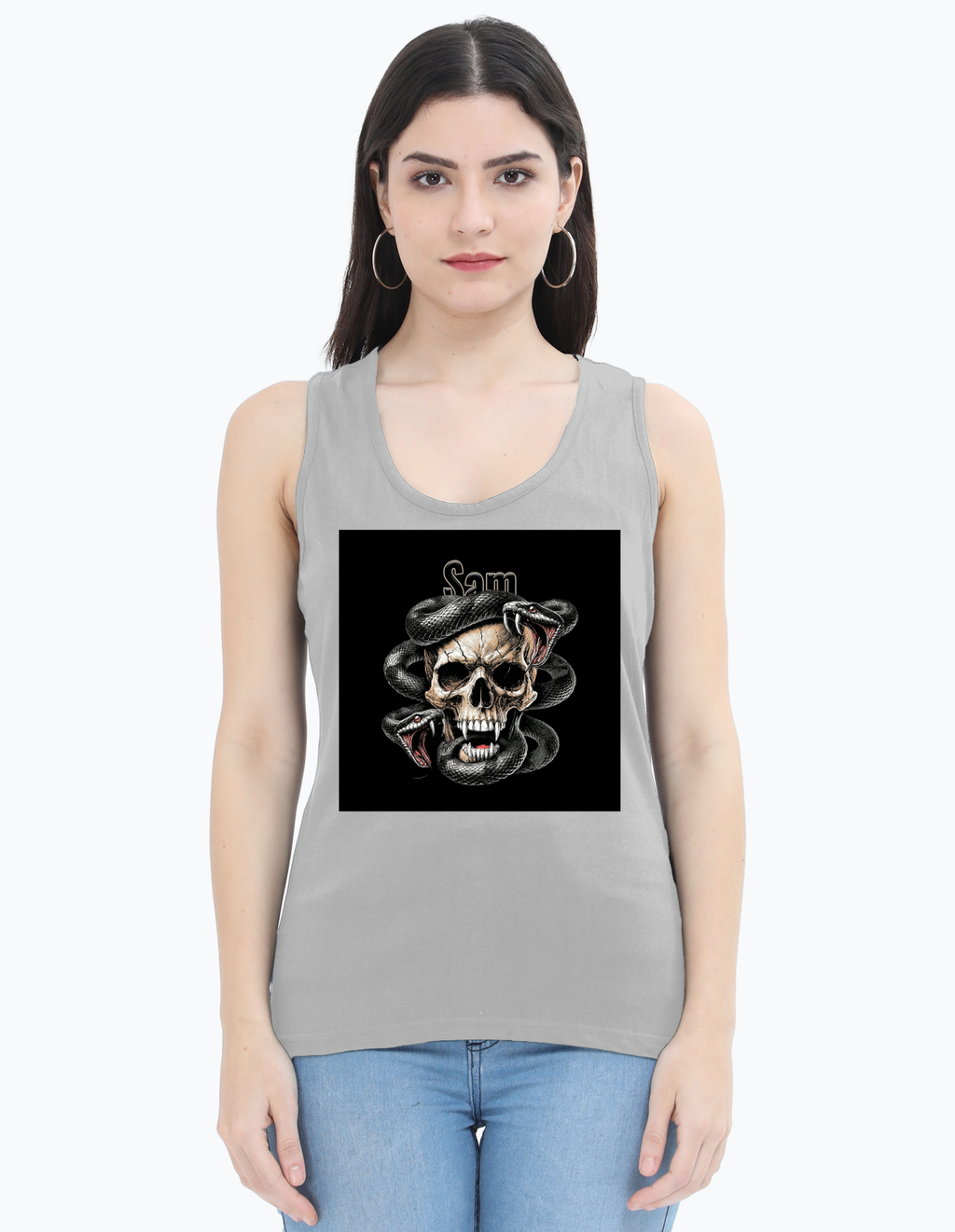 Personalized Edgy Female Womens Tank Top Dtf with Custom Name
