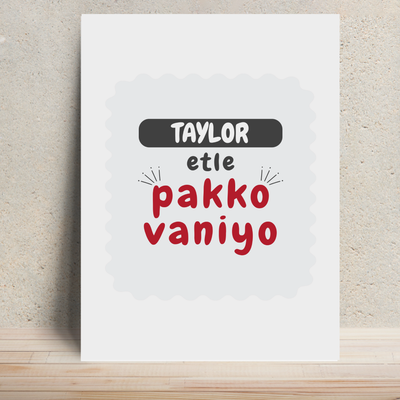 Personalized Typographic Metal Posters Accessories with Custom Name
