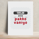 Personalized Typographic Metal Posters Accessories with Custom Name