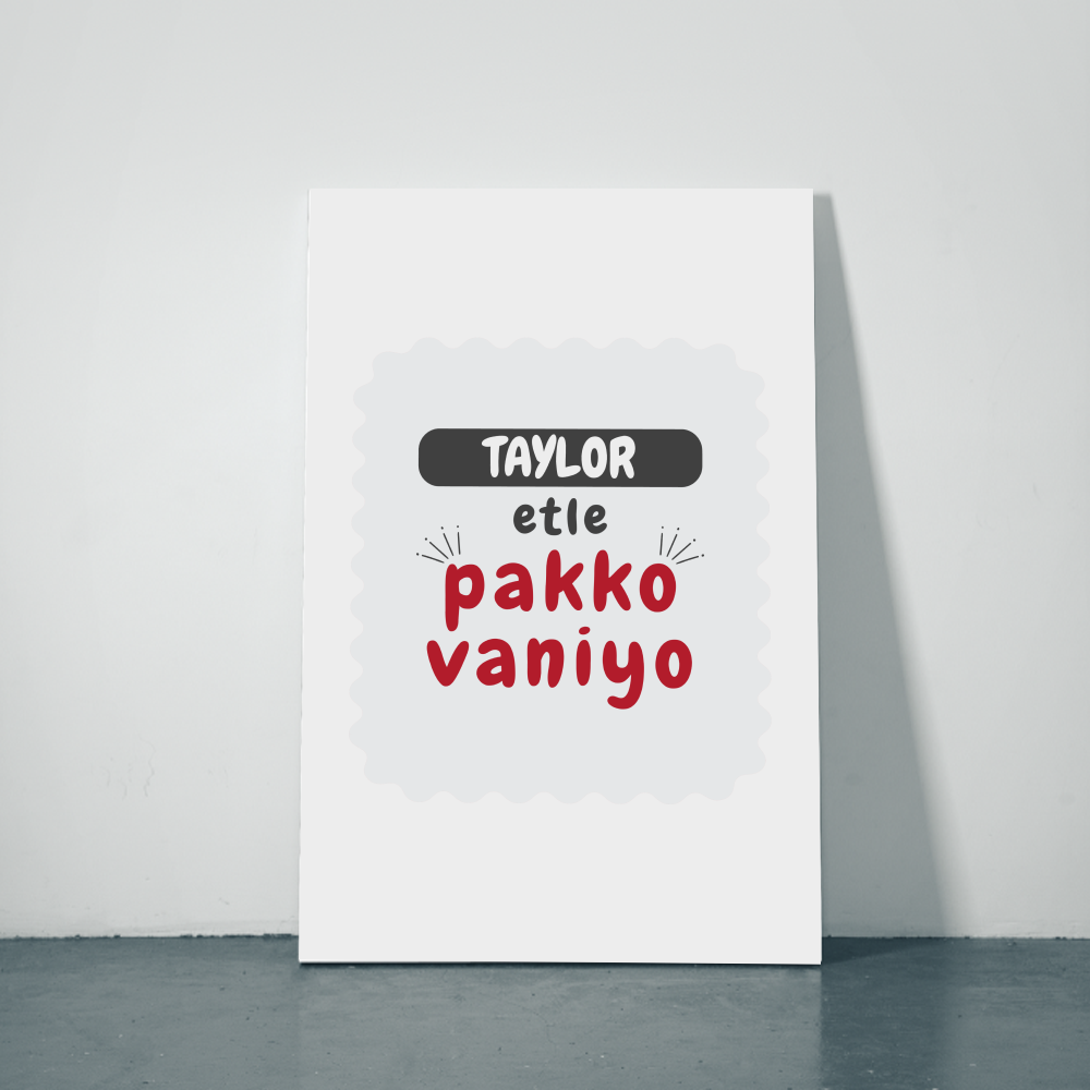Personalized Typographic Metal Posters Accessories with Custom Name