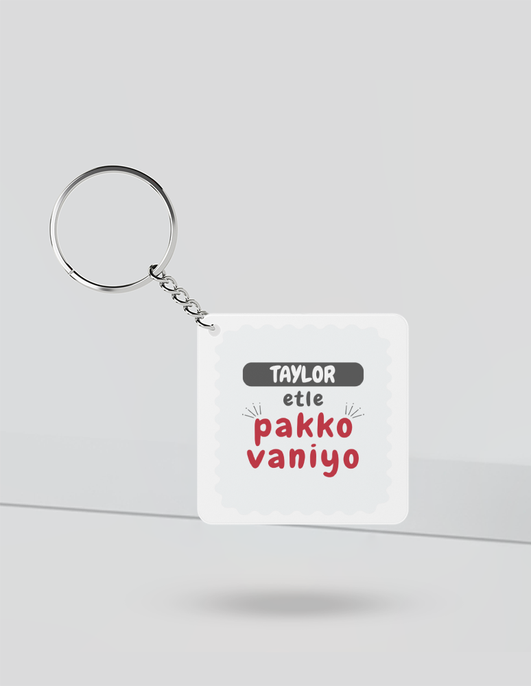 Personalized Typographic Keychain Accessories with Custom Name
