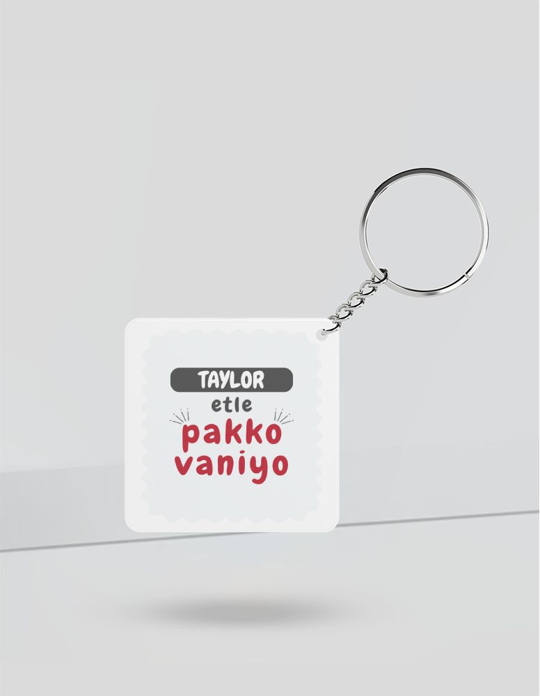 Personalized Typographic Keychain Accessories with Custom Name