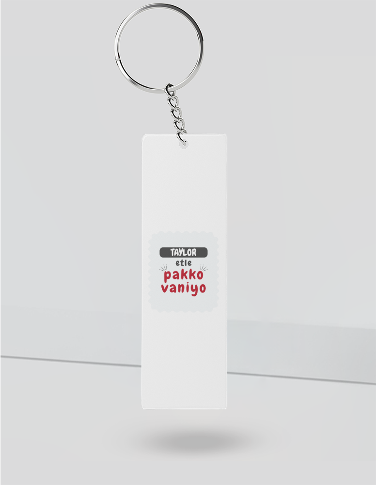 Personalized Typographic Keychain Accessories with Custom Name
