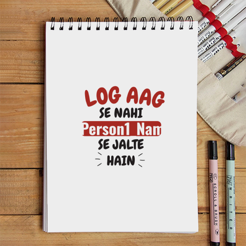 Personalized Bold Sketchbook Accessories with Custom Name