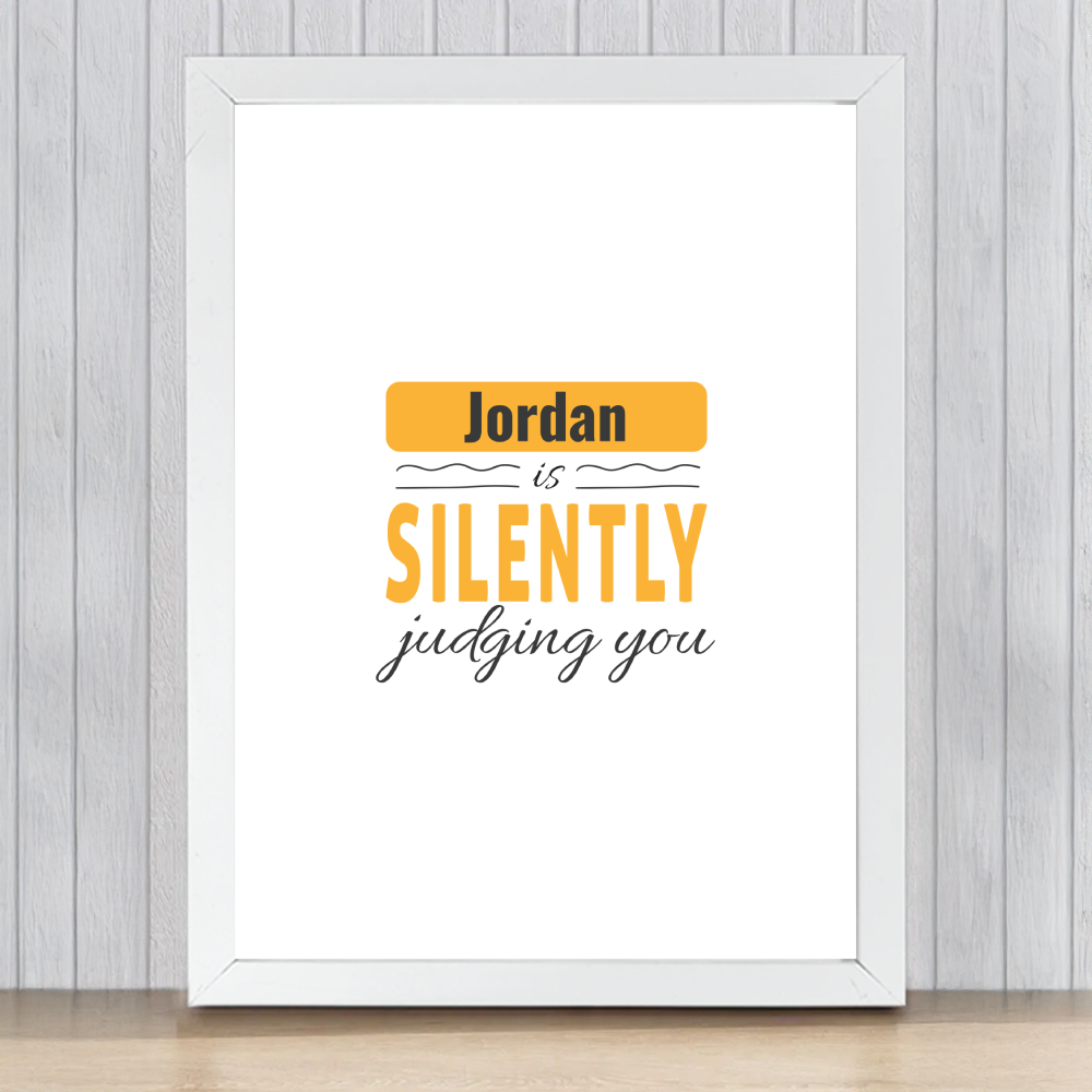 Personalized Playful Framed Poster Dtg with Custom Name