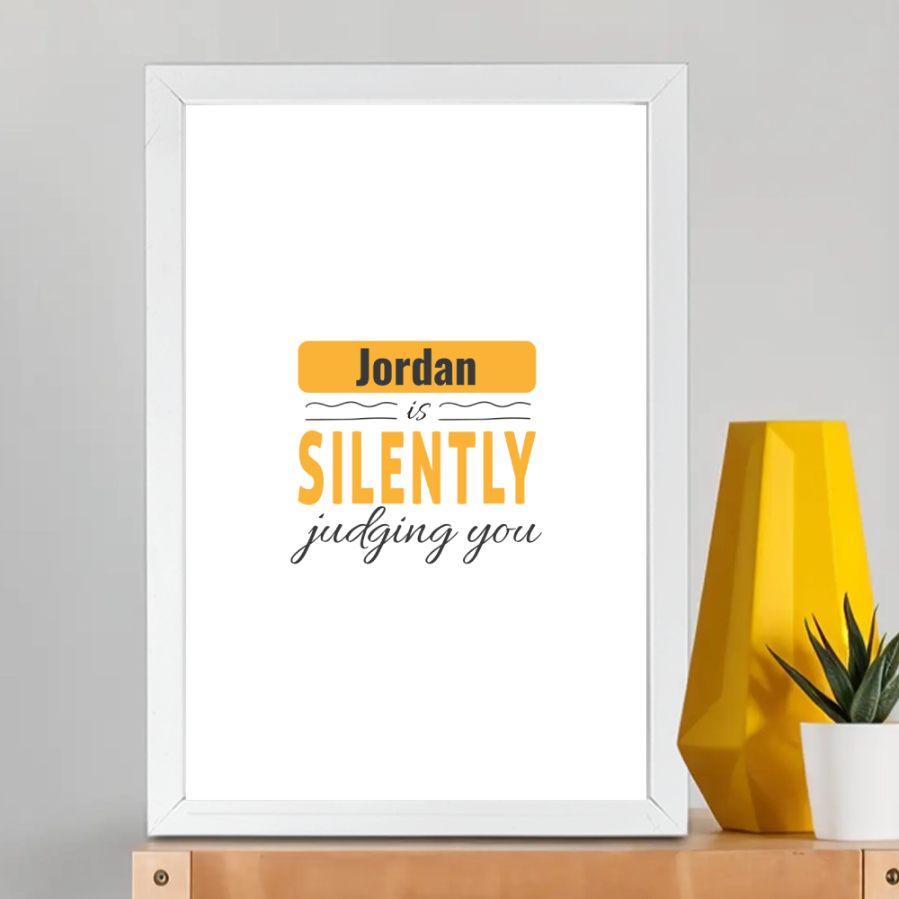 Personalized Playful Framed Poster Dtg with Custom Name