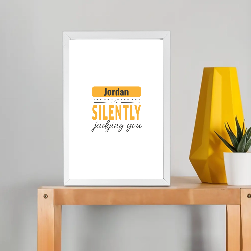 Personalized Playful Framed Poster Dtg with Custom Name