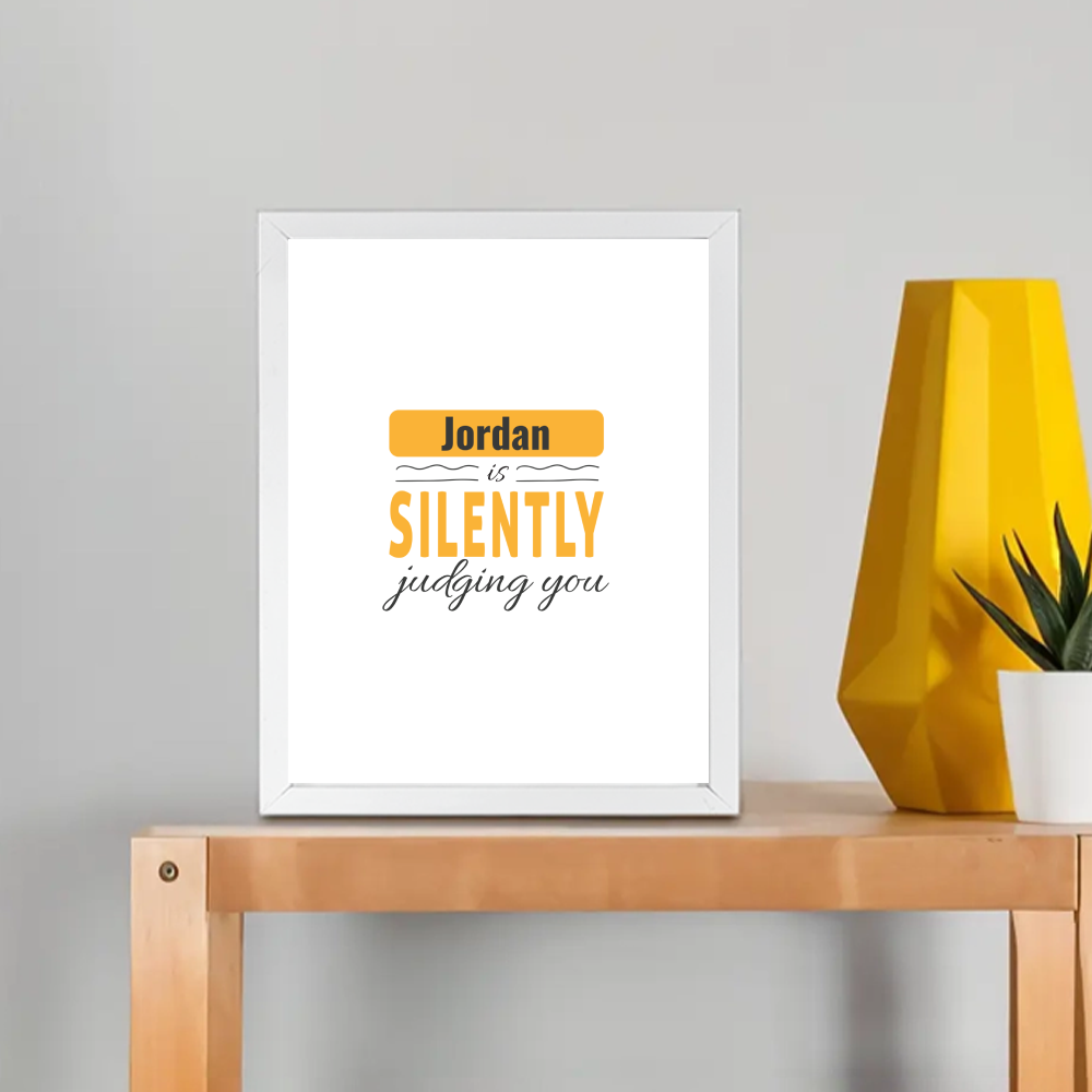 Personalized Playful Framed Poster Dtg with Custom Name