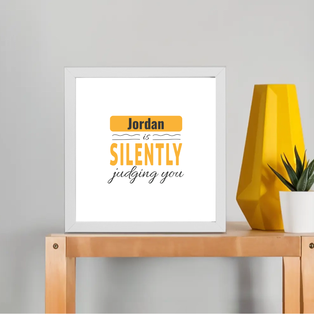 Personalized Playful Framed Poster Dtg with Custom Name