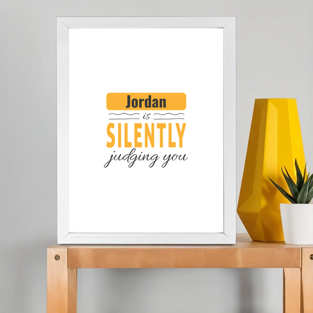 Personalized Playful Framed Poster Dtg with Custom Name