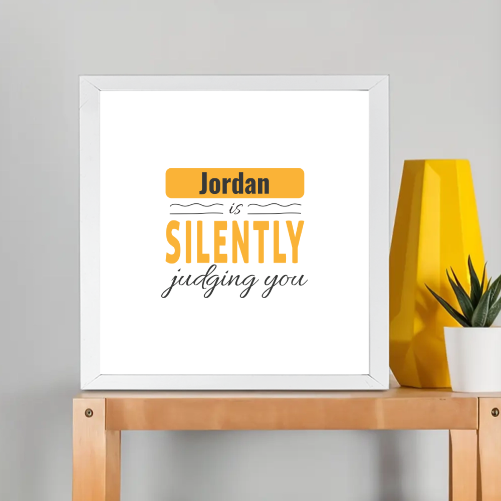 Personalized Playful Framed Poster Dtg with Custom Name