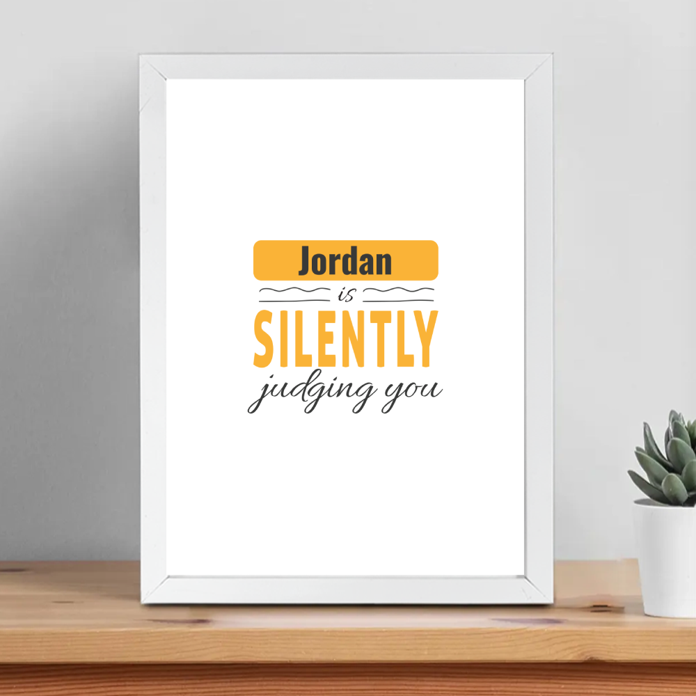 Personalized Playful Framed Poster Dtg with Custom Name