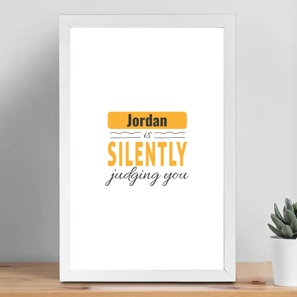 Personalized Playful Framed Poster Dtg with Custom Name