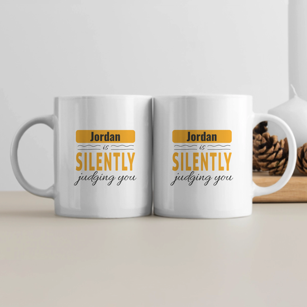 Personalized Playful White Coffee Mug Accessories with Custom Name