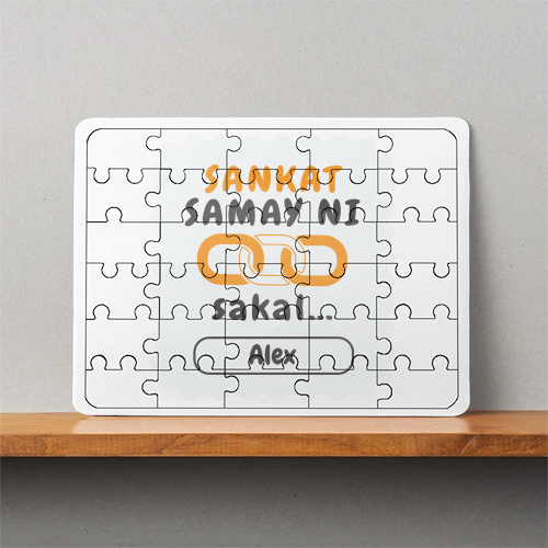 Personalized Typography MDF Wooden Puzzles Accessories with Custom Name