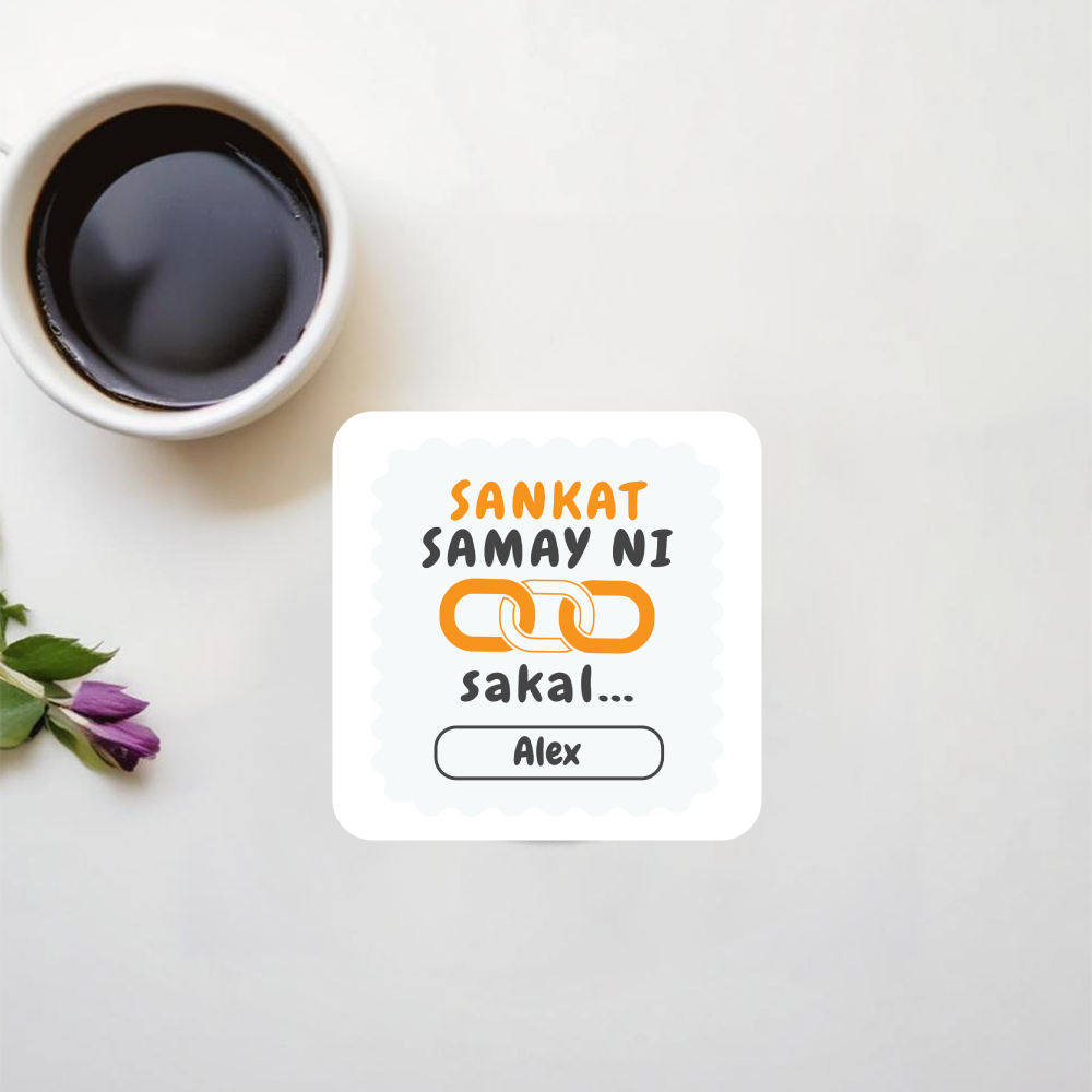 Personalized Typography Acrylic Coaster Accessories with Custom Name