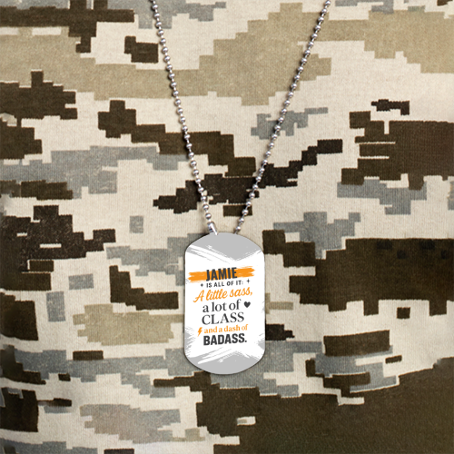 Personalized Typographic Accessory with Custom Name - Dog Tag Accessories Accessory