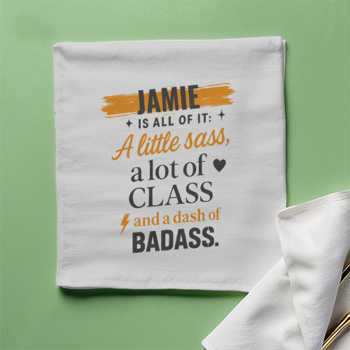 Personalized Typographic Accessory with Custom Name - Cloth Napkin Accessories Accessory