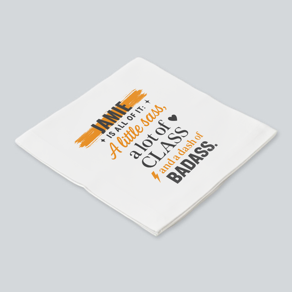 Personalized Typographic Accessory with Custom Name - Cloth Napkin Accessories Accessory