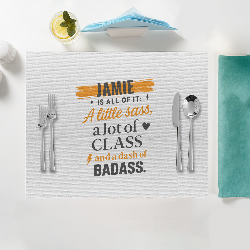 Personalized Typographic Accessory with Custom Name - Placemat Accessories Accessory