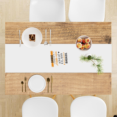 Personalized Typographic Accessory with Custom Name - Tablerunner Accessories Accessory