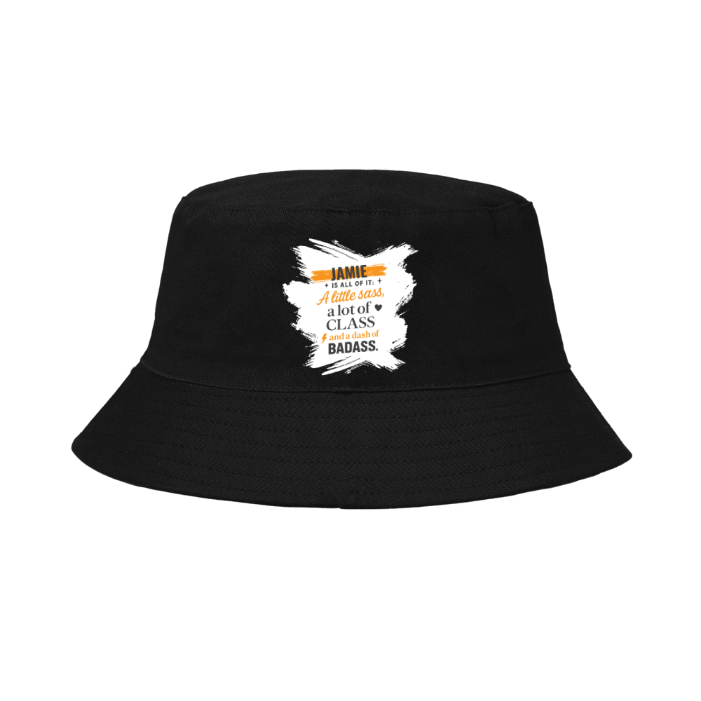 Personalized Typographic Classic Bucket Hat Dtg with Custom Name