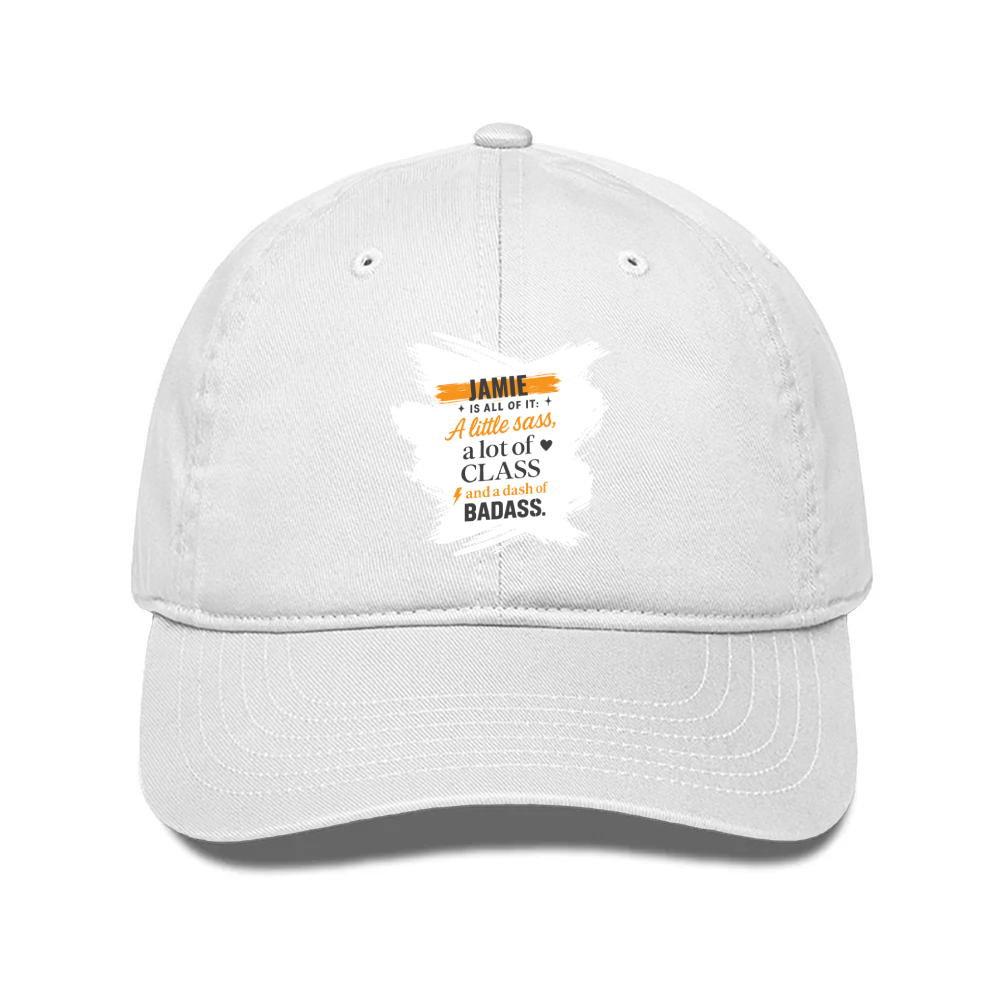 Personalized Typographic Classic Baseball Cap Embroidery with Custom Name