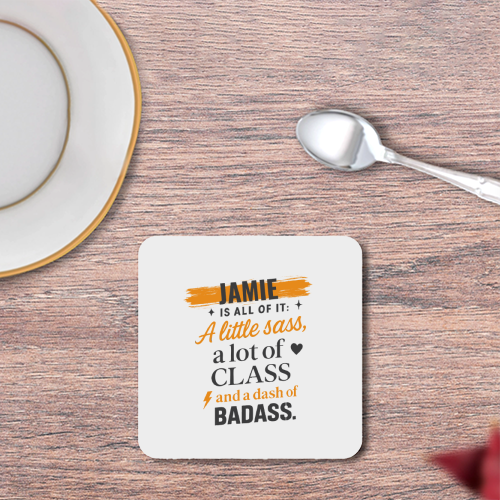Personalized Typographic Coasters Accessories with Custom Name