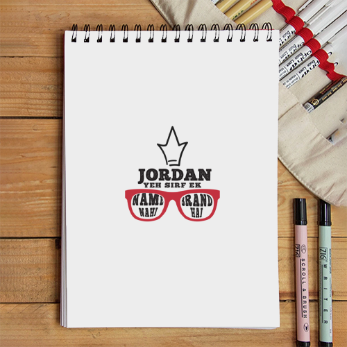 Personalized Grunge Sketchbook Accessories with Custom Name