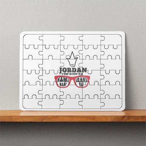 Personalized Grunge MDF Wooden Puzzles Accessories with Custom Name