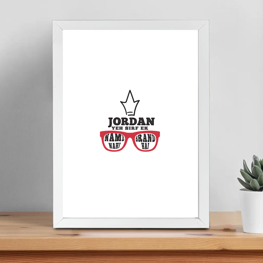 Personalized Grunge Framed Poster Dtg with Custom Name