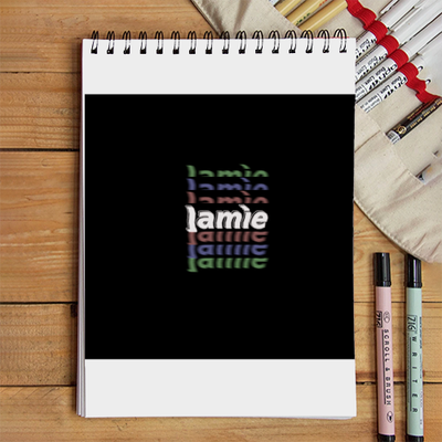 Personalized Modern Sketchbook Accessories with Custom Name