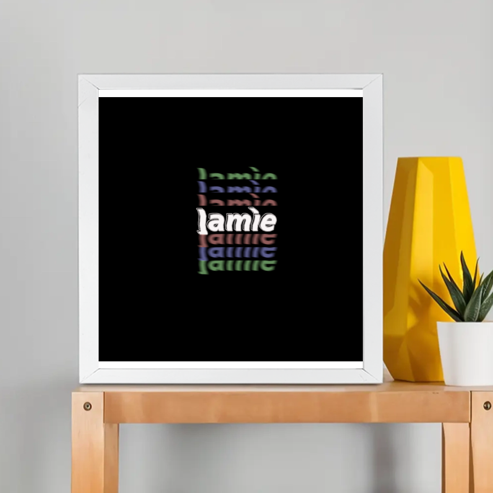 Personalized Modern Framed Poster Dtg with Custom Name