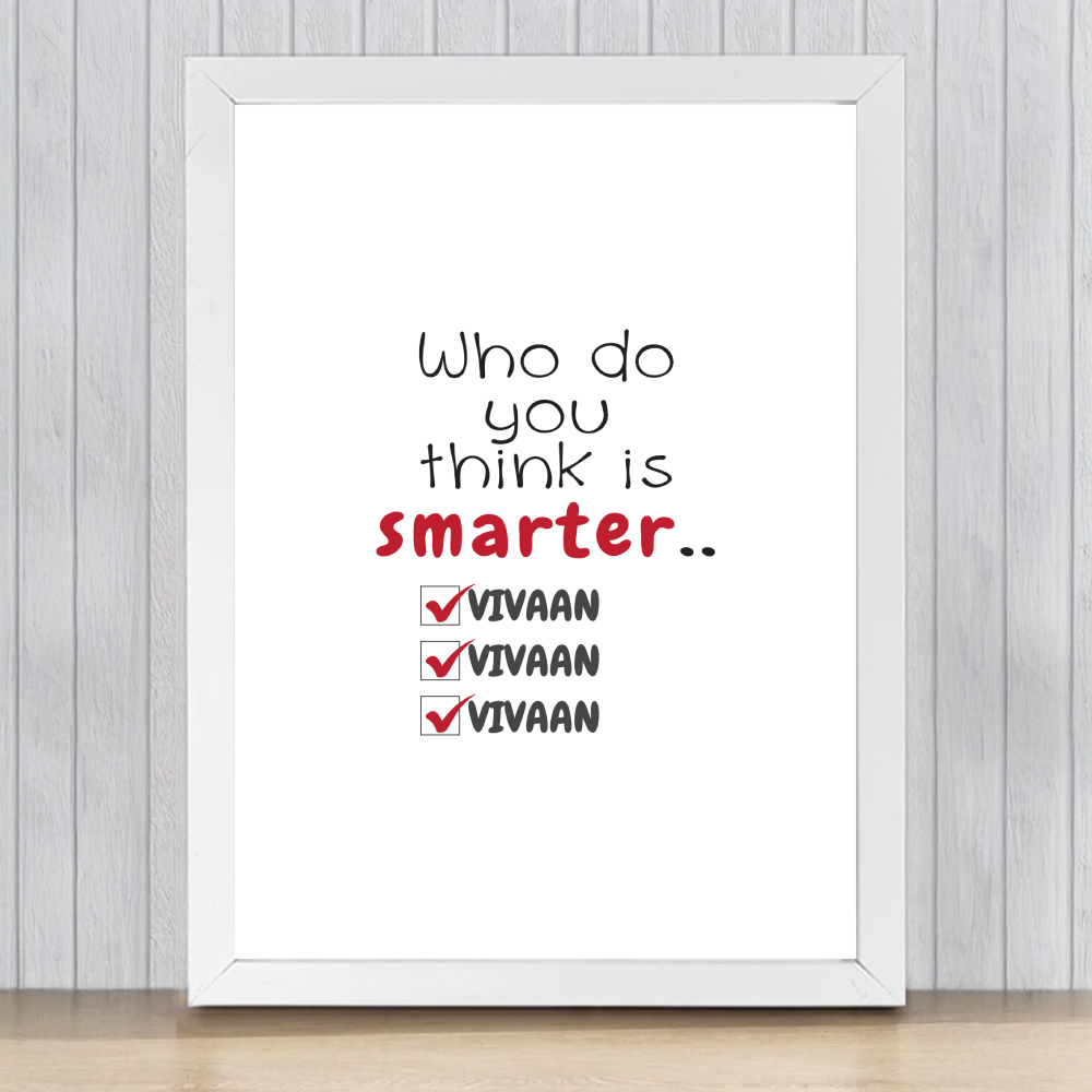 Personalized Minimalist Framed Poster Dtg with Custom Name