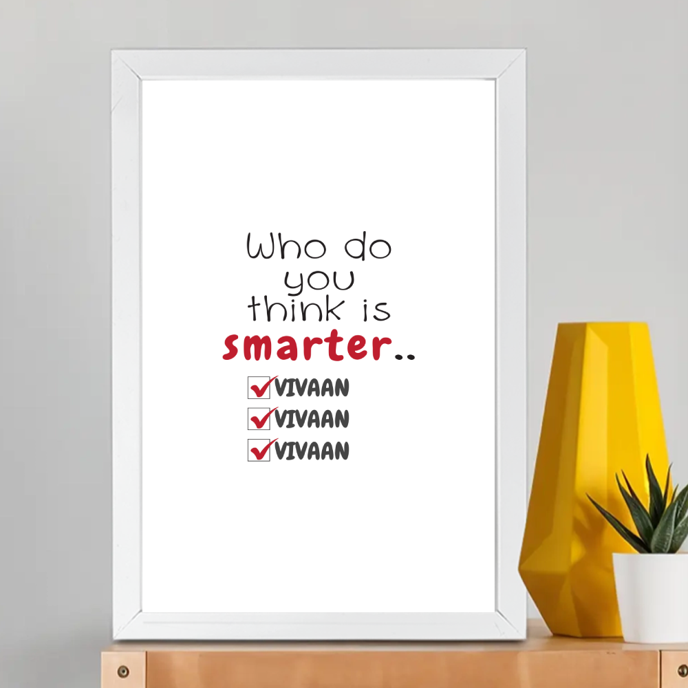 Personalized Minimalist Framed Poster Dtg with Custom Name