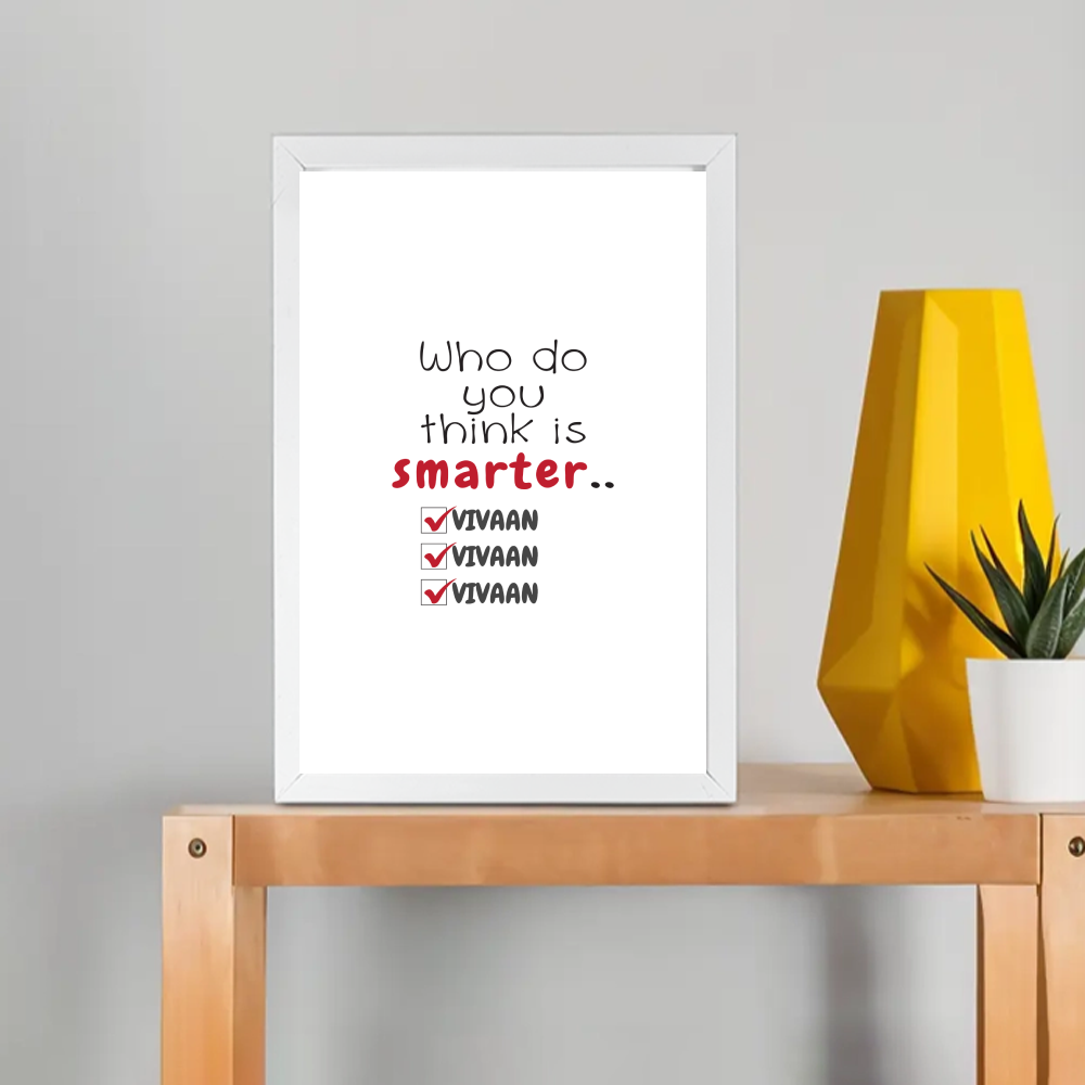 Personalized Minimalist Framed Poster Dtg with Custom Name