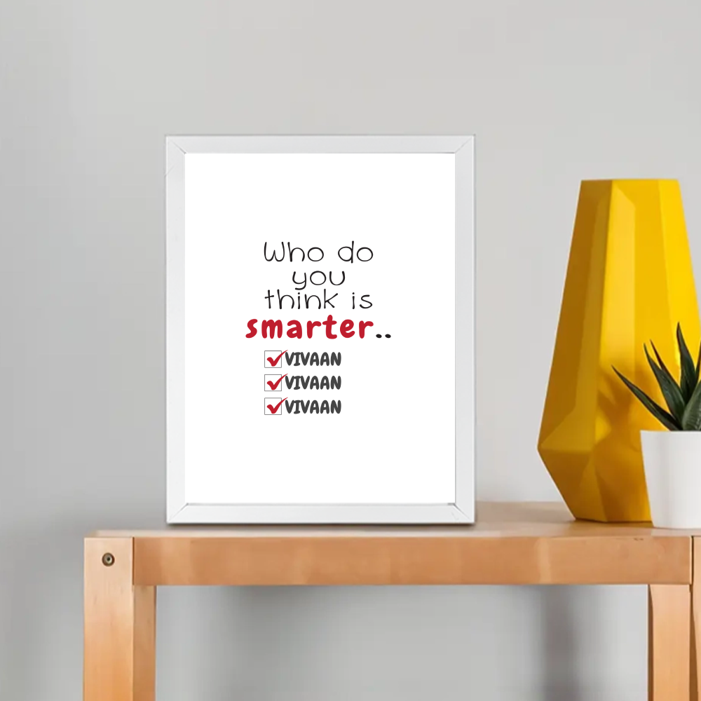 Personalized Minimalist Framed Poster Dtg with Custom Name