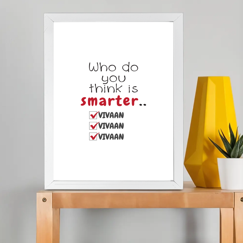 Personalized Minimalist Framed Poster Dtg with Custom Name